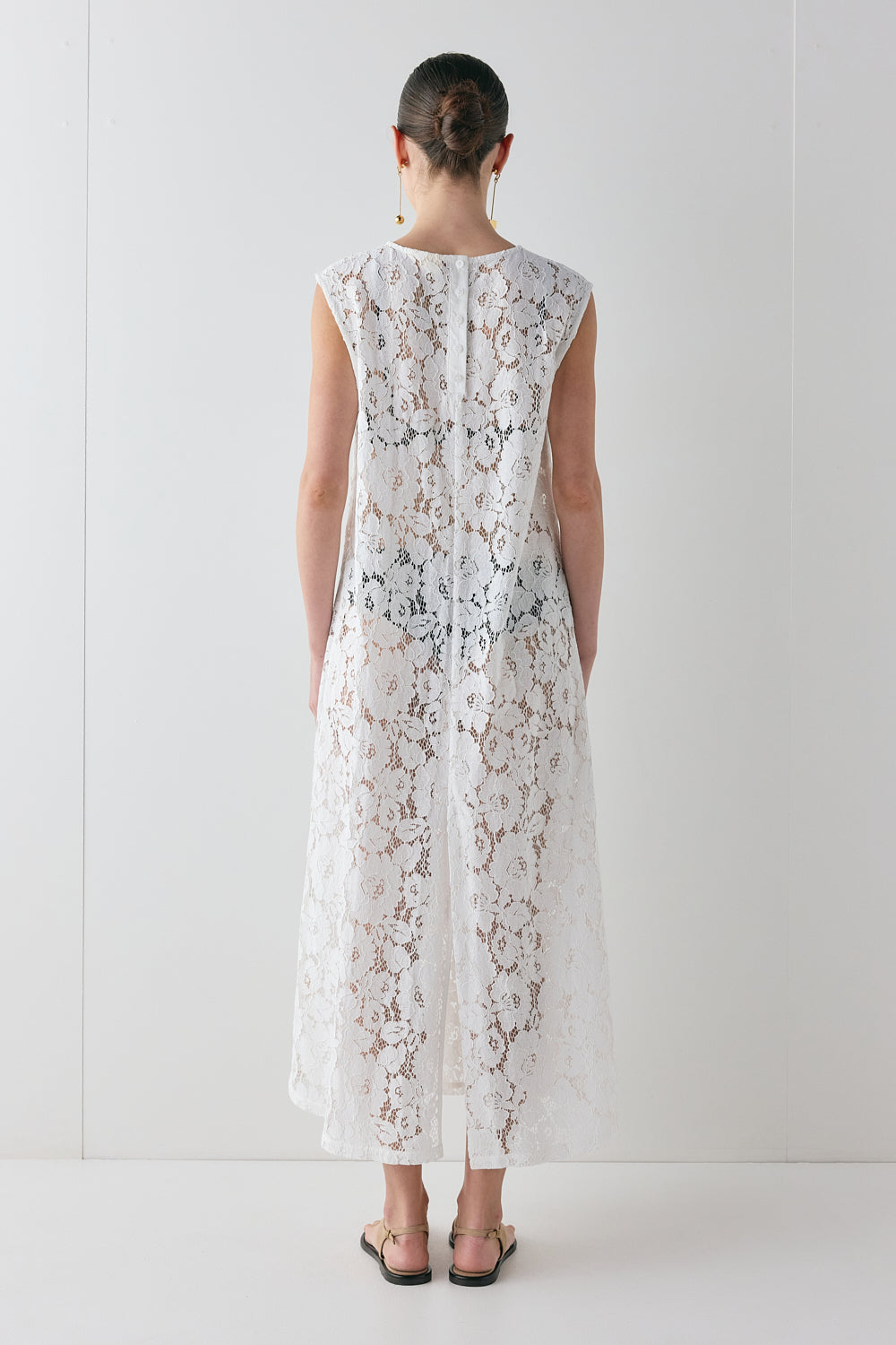Maya Lace Midi Dress White