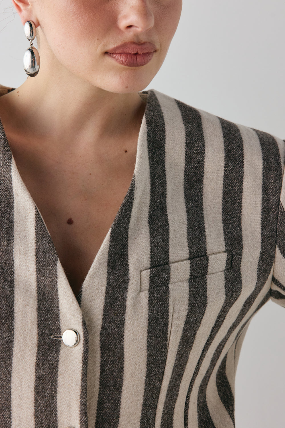 Nerida Blazer Charcoal Stripe