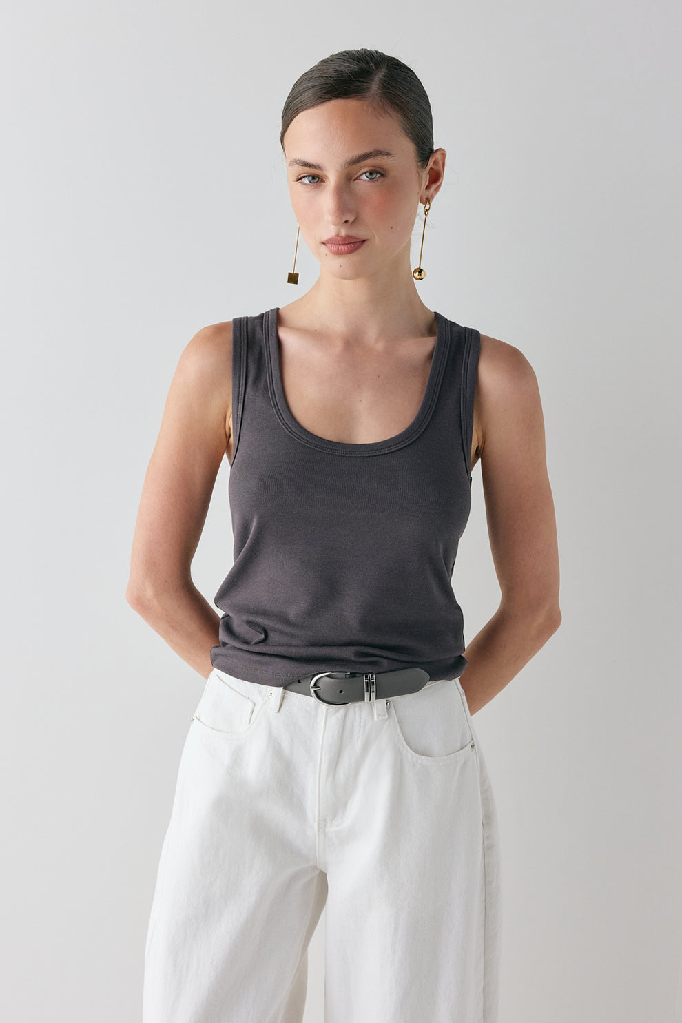 Cora Tank Charcoal - size:MC:AU 6 / US 2