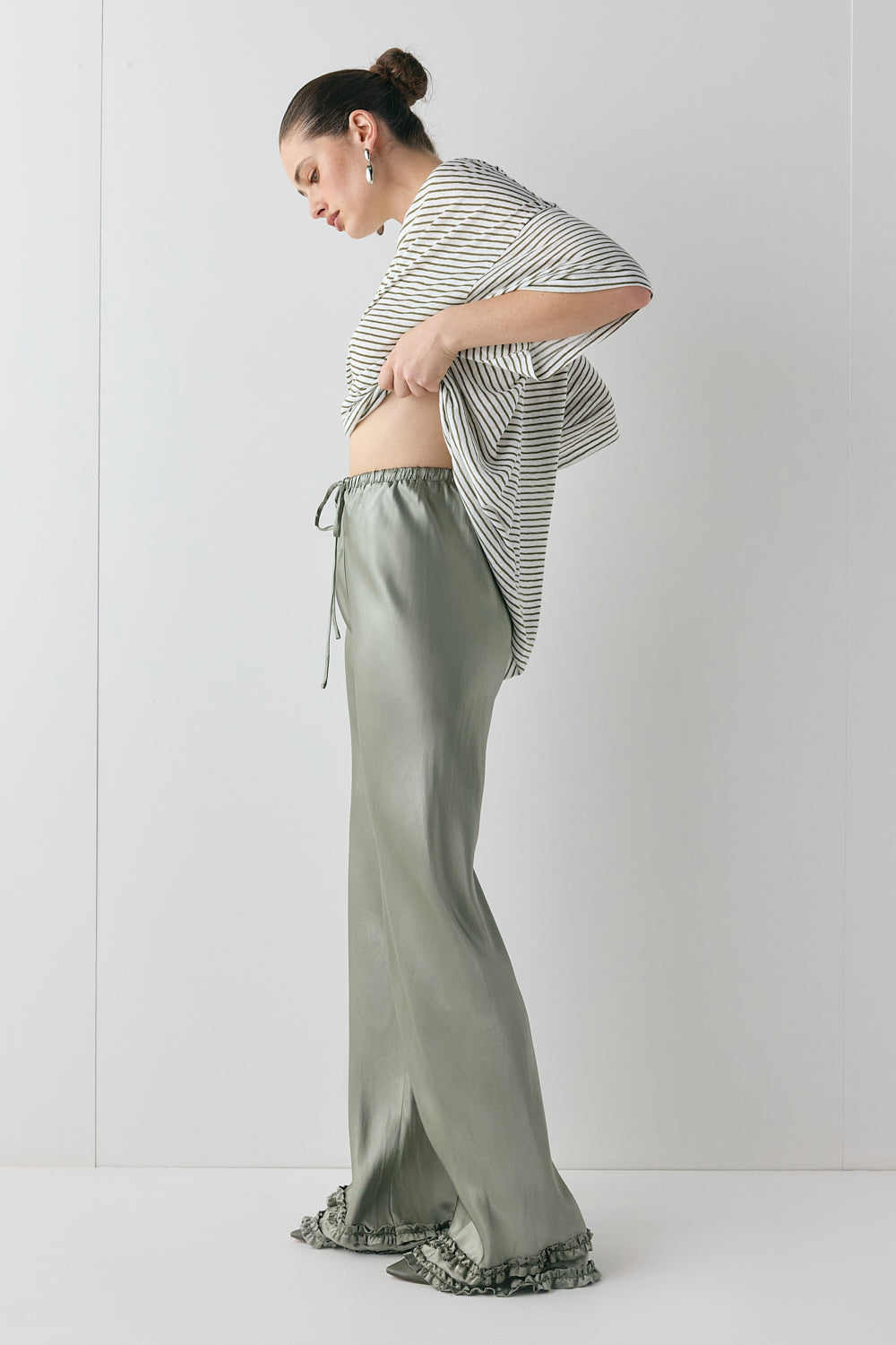 Citara Satin Pants Khaki