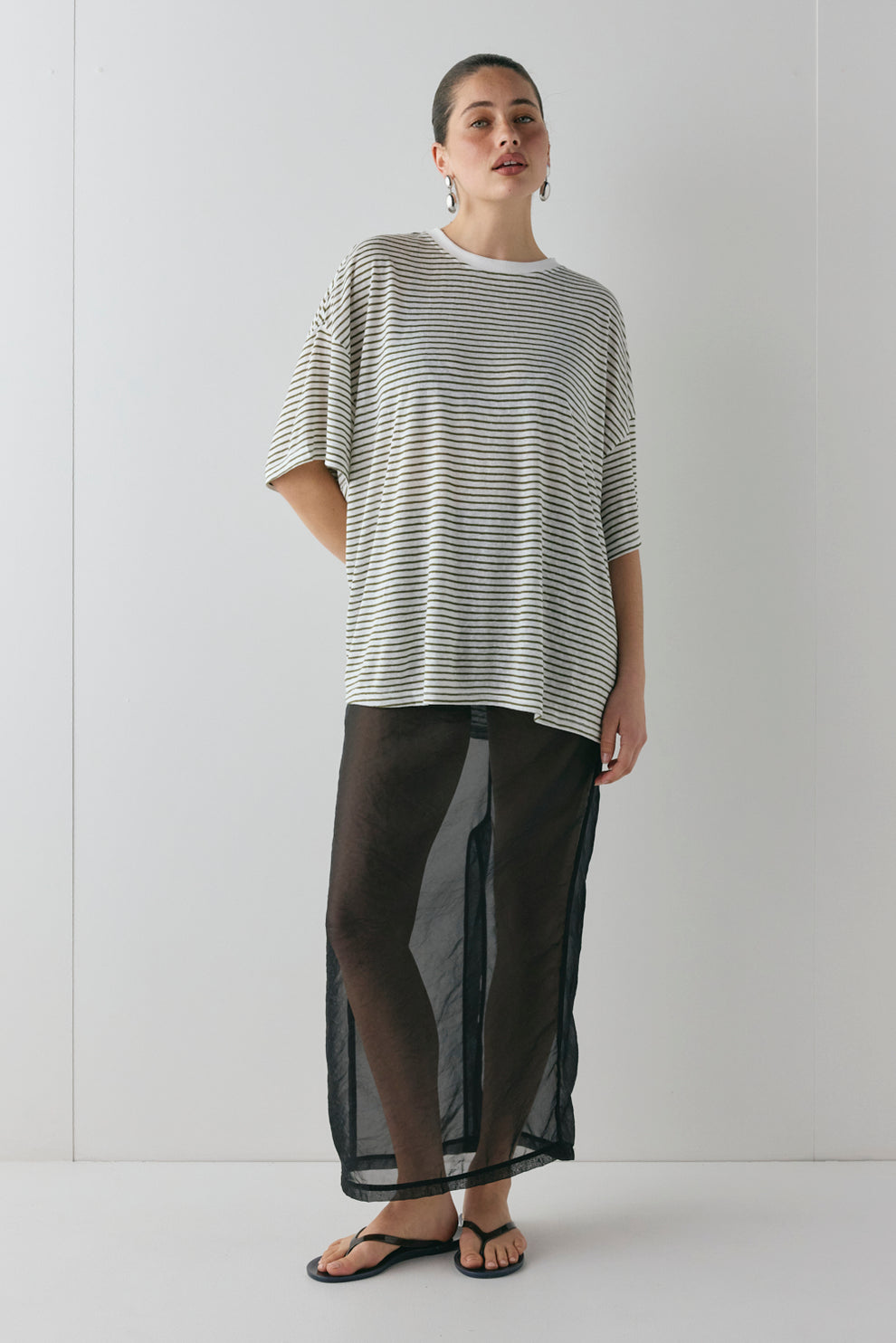 Willow Tee Khaki Stripe