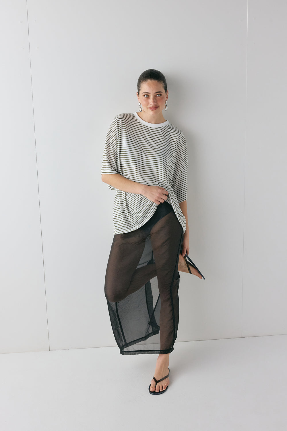 Willow Tee Khaki Stripe