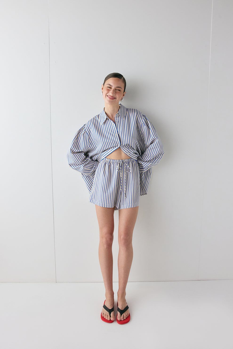 Annika Shorts Cobalt Stripe