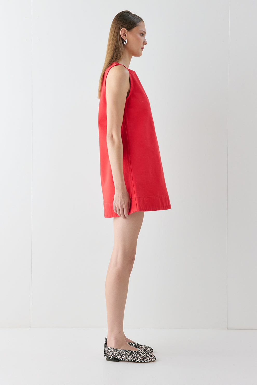 Aftersun Denim Mini Dress Red 