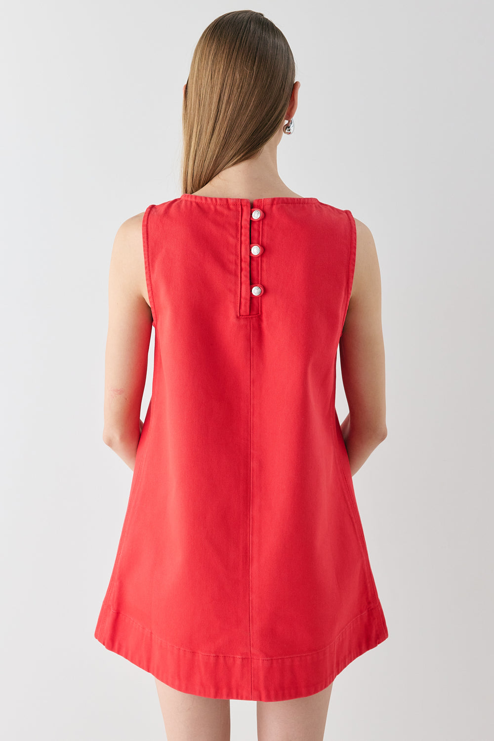 Aftersun Denim Mini Dress Red 