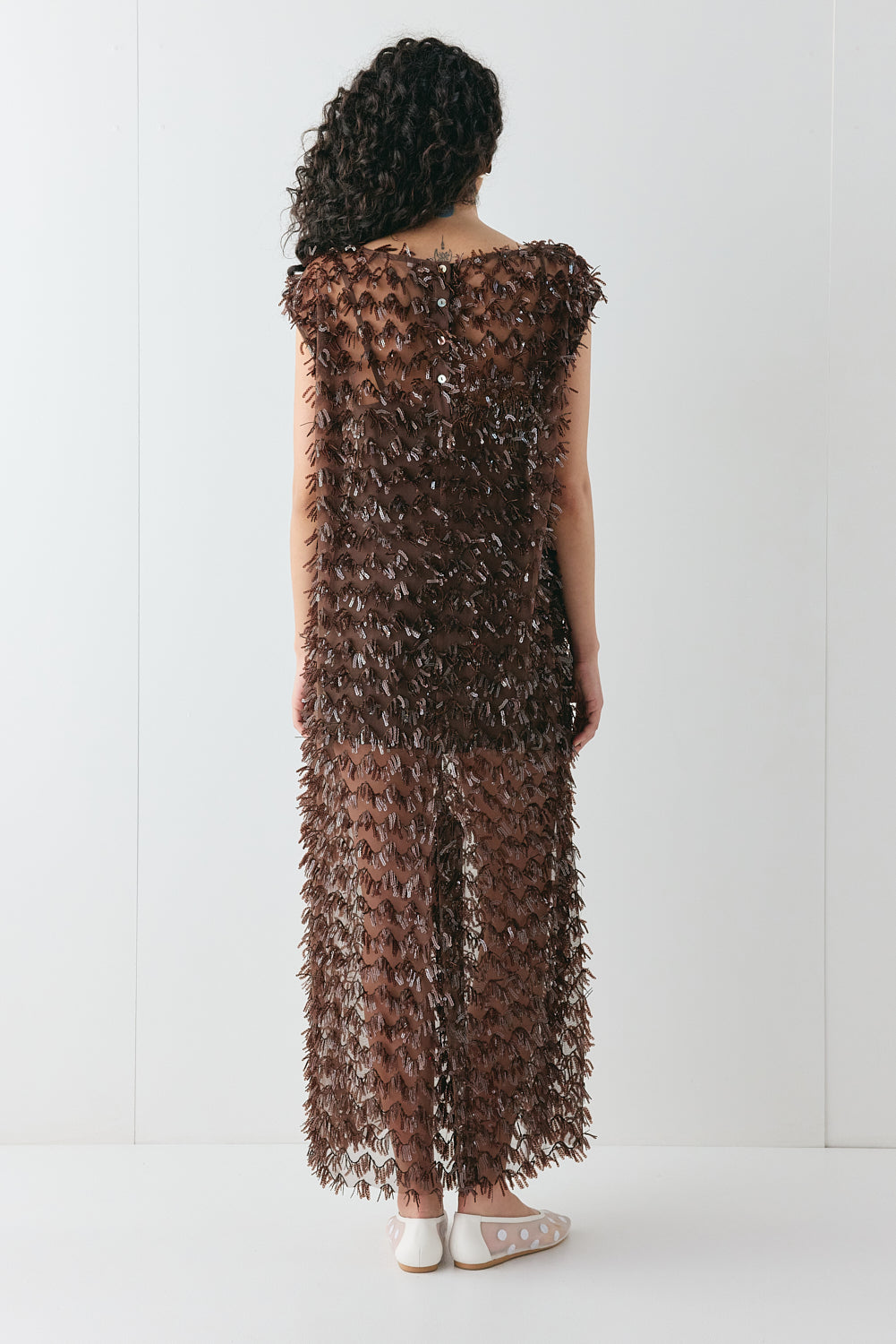 Natalia Sequin Maxi Dress Chocolate