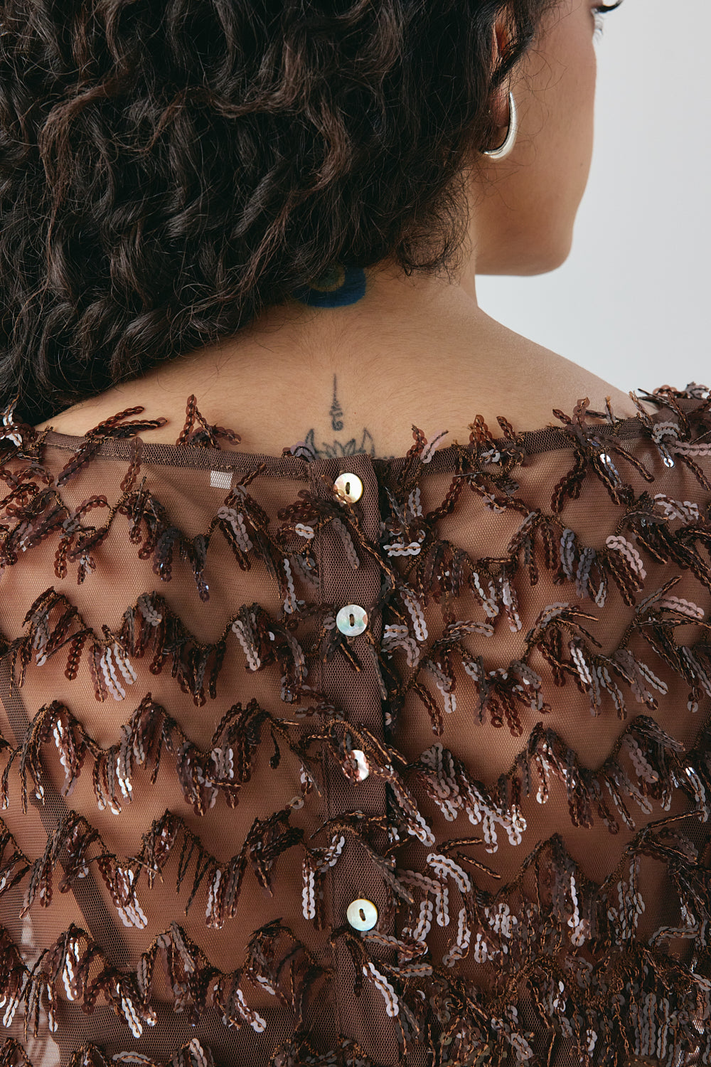 Natalia Sequin Maxi Dress Chocolate