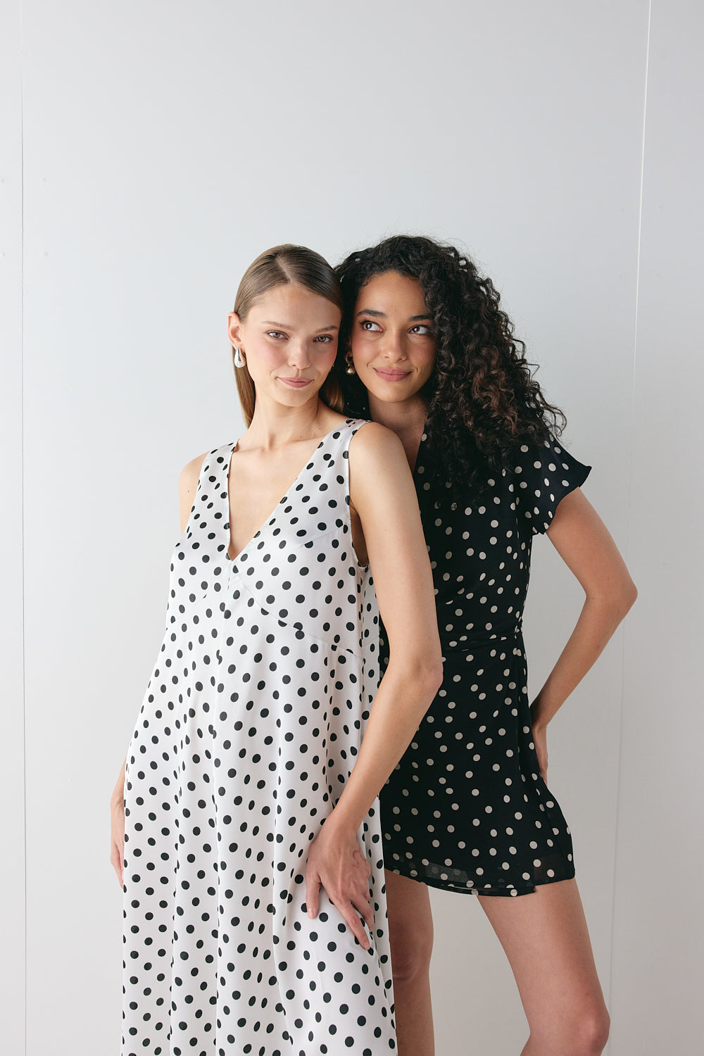 Maeve Satin Maxi Dress Polka Dot