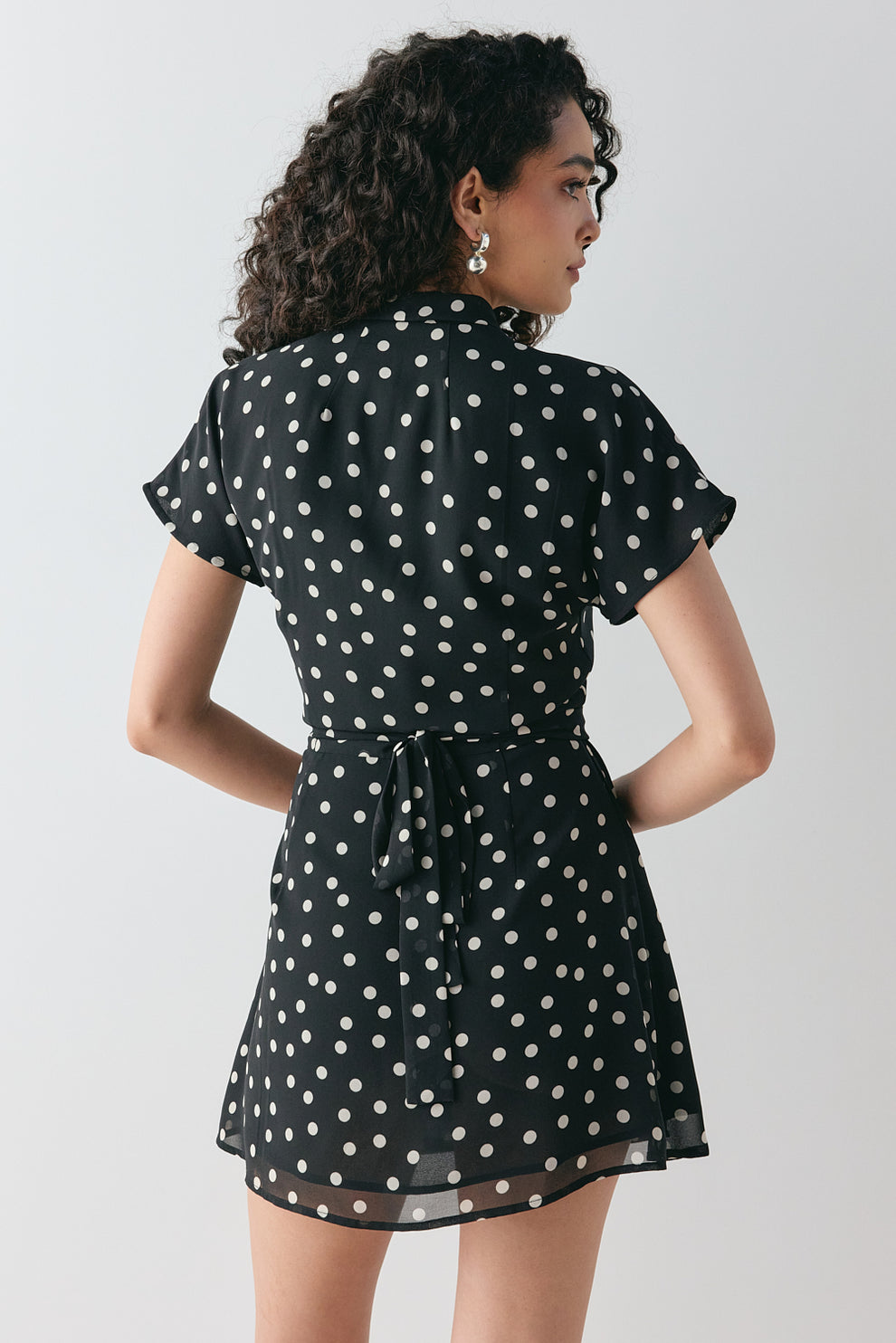 Salma Wrap Mini Dress Polka Dot