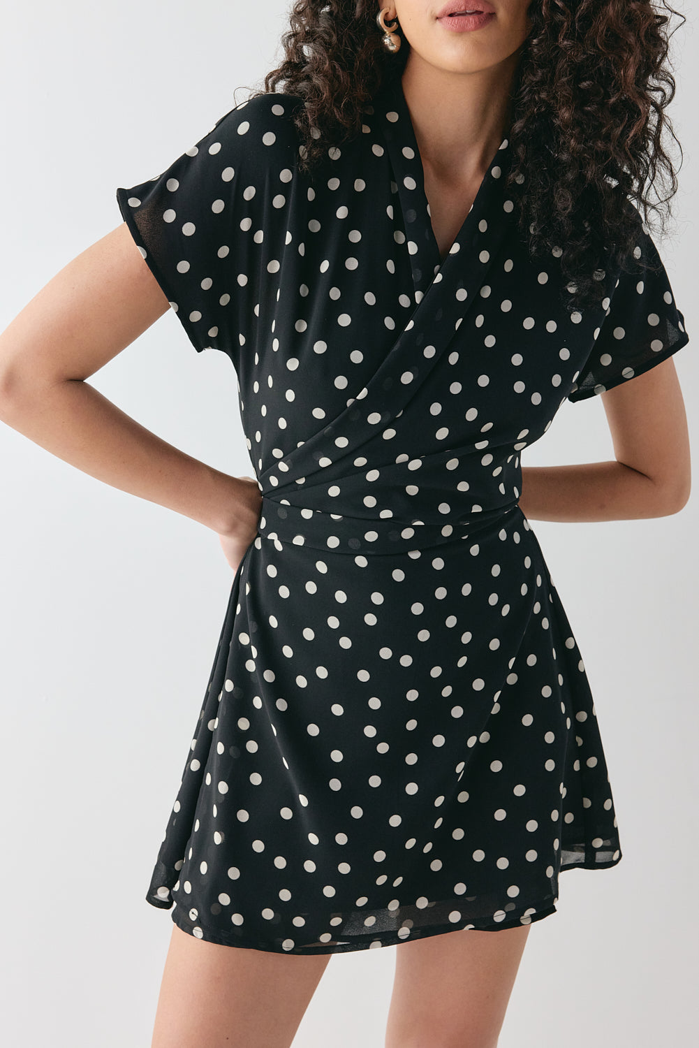 Salma Wrap Mini Dress Polka Dot - size:Beatrys:AU 8 / US 4