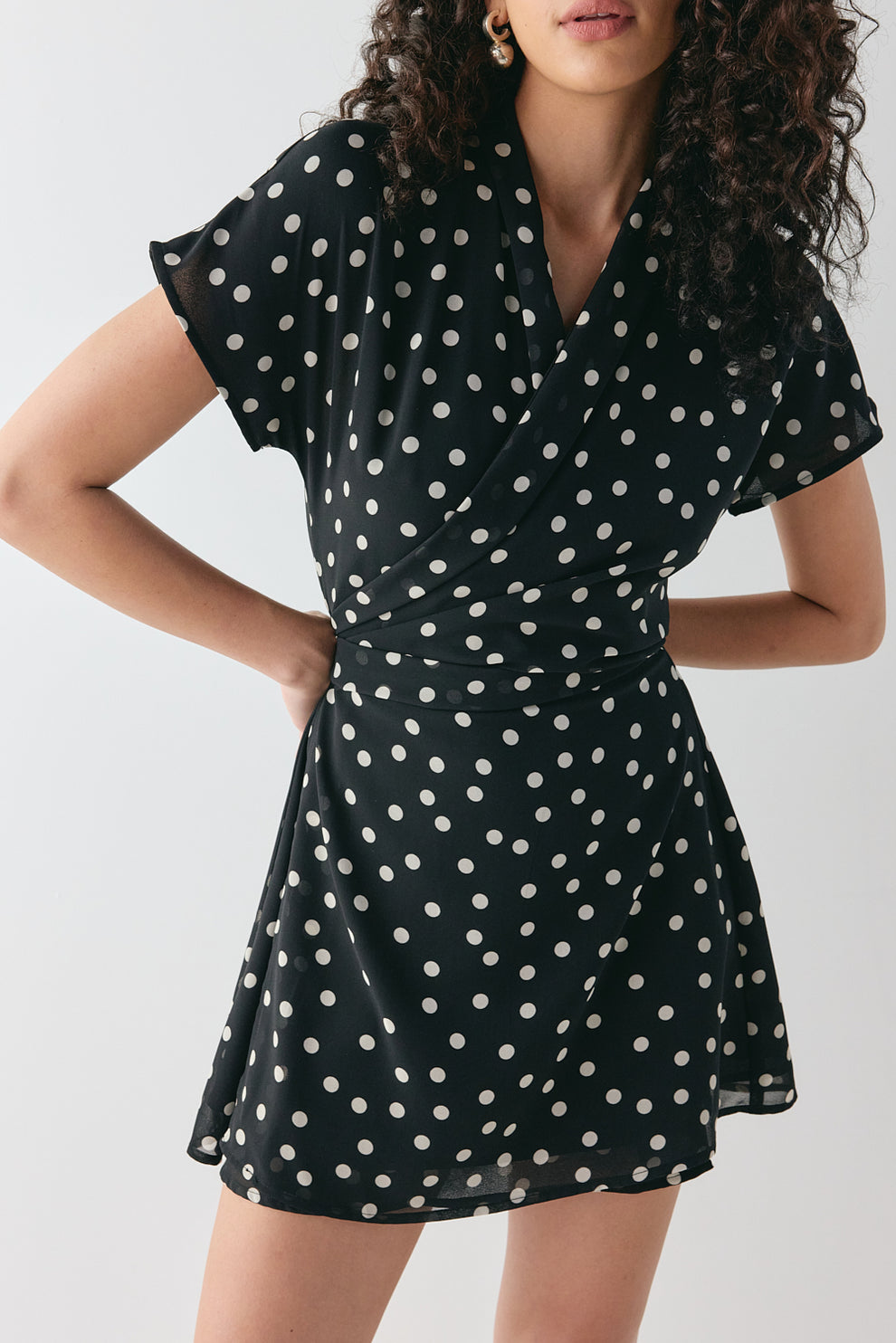 Salma Wrap Mini Dress Polka Dot - size:Beatrys:AU 8 / US 4