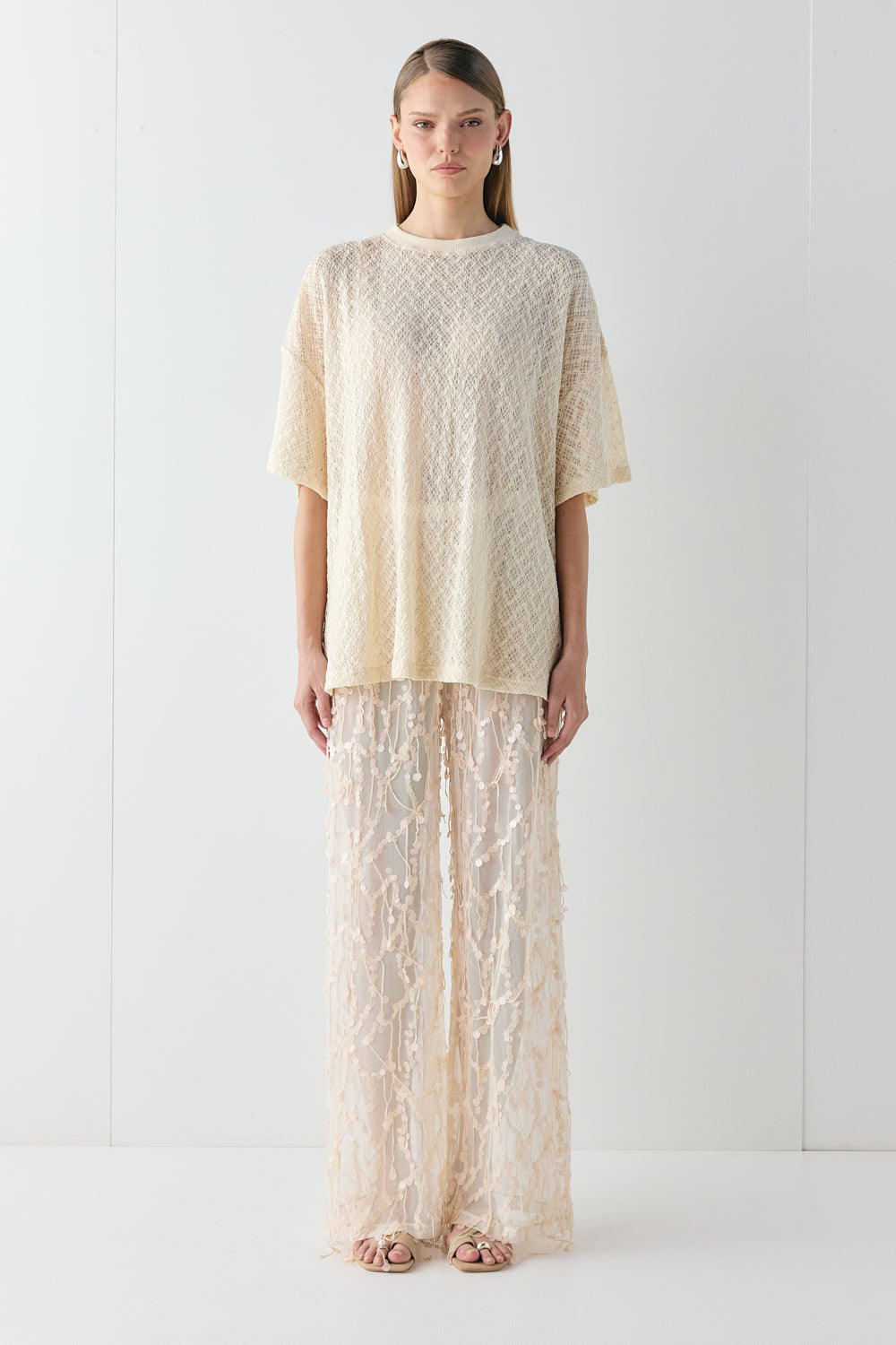 Willow Lace Tee Cream