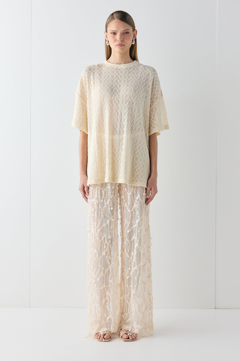Willow Lace Tee Cream