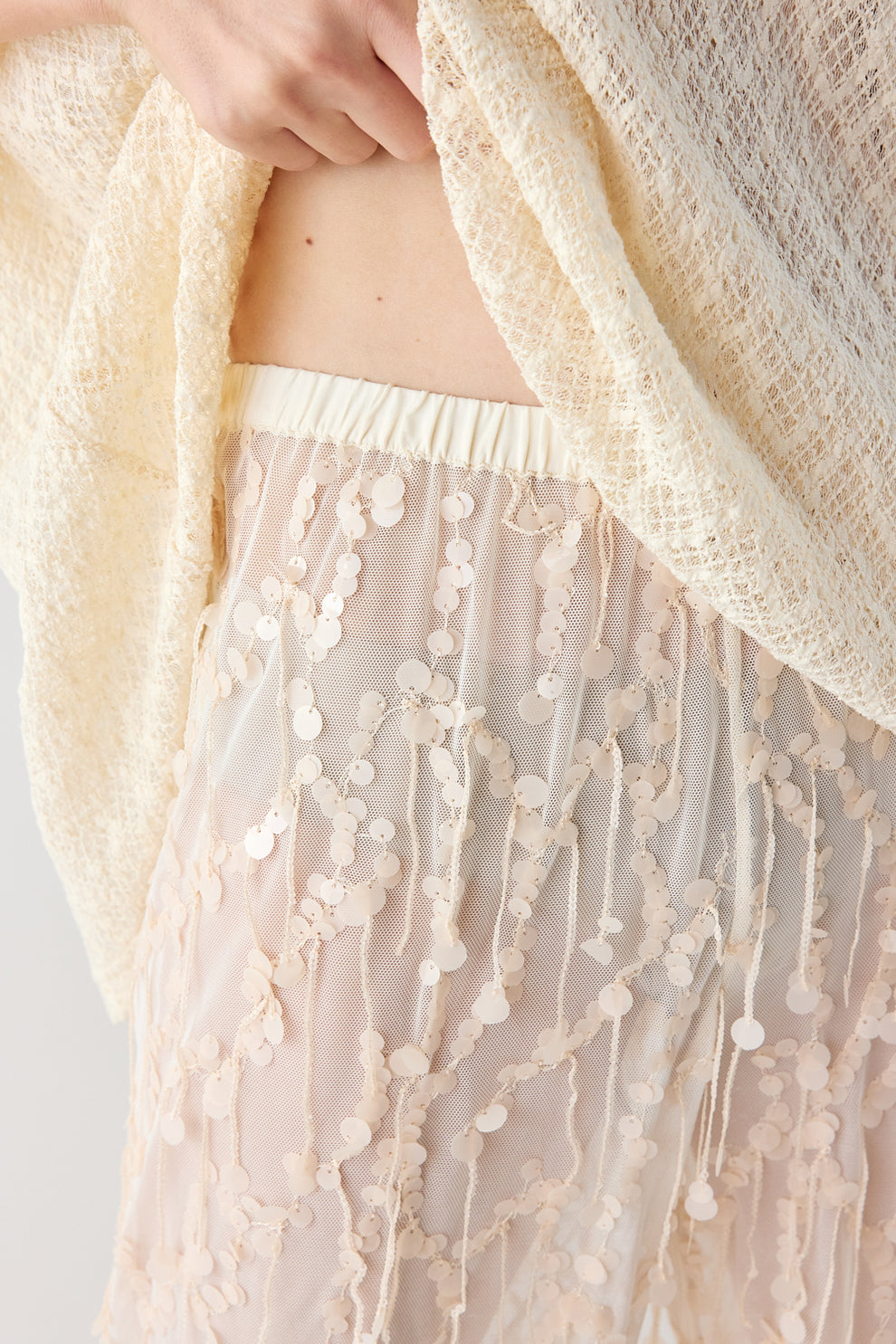 Sia Sequin Pants Cream 