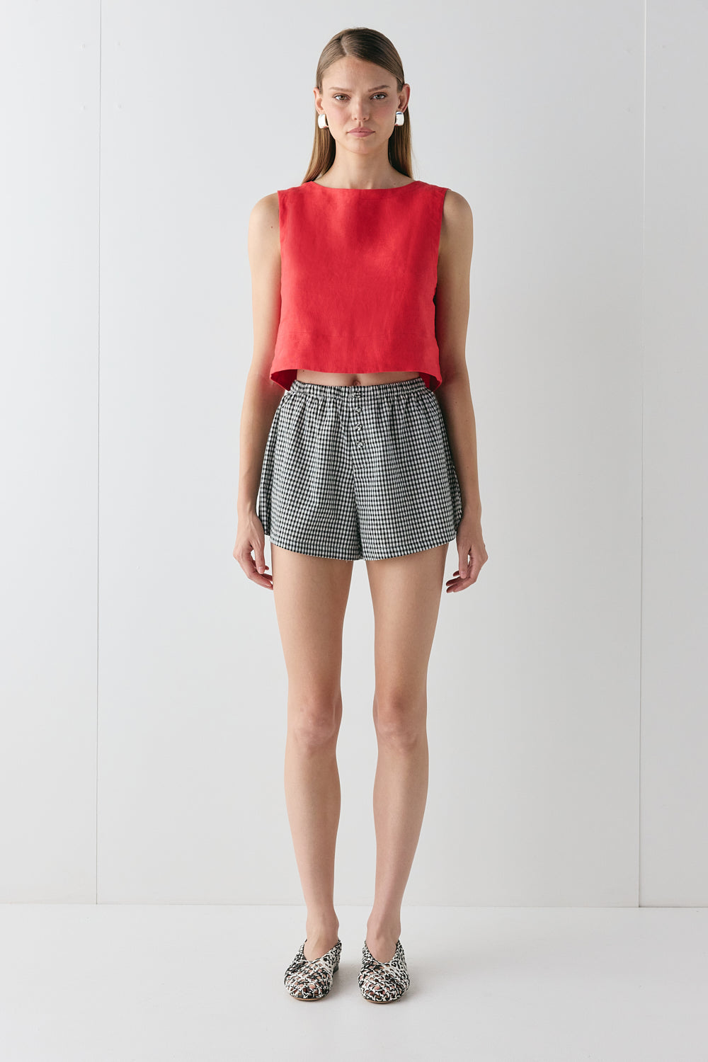Eira Shorts Black Check - size:Kjnara:AU 6 / US 2