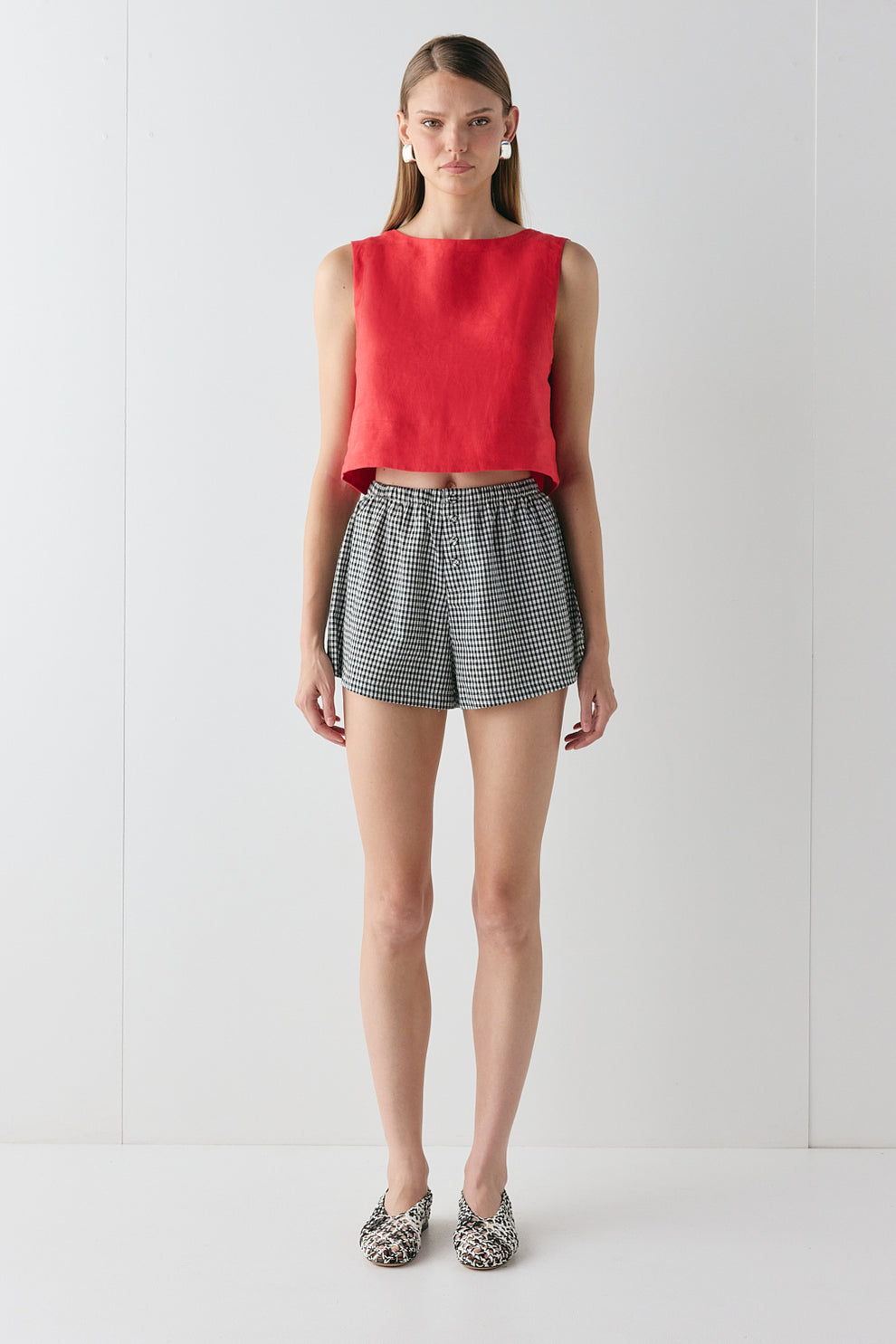 Eira Shorts Black Check - size:Kjnara:AU 6 / US 2