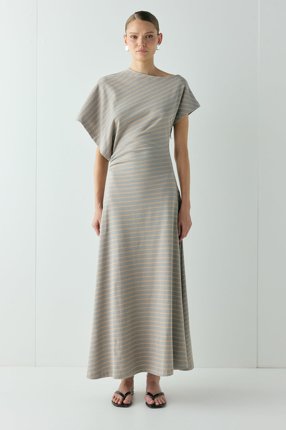 Liv Maxi Dress Apricot Stripe - size:Kjnara:AU 6 / US 2
