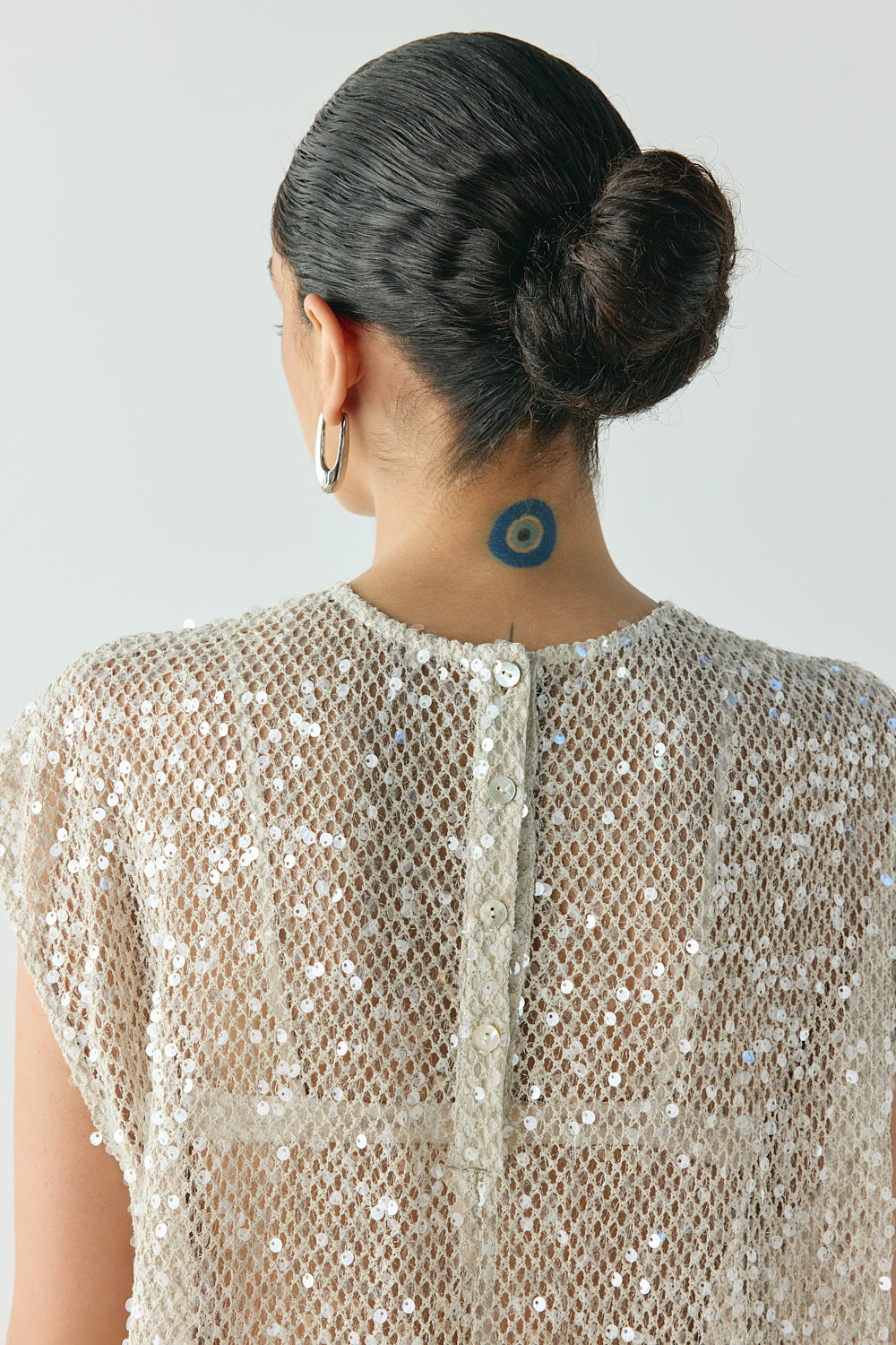 Sabre Sequin Midi Dress Oat