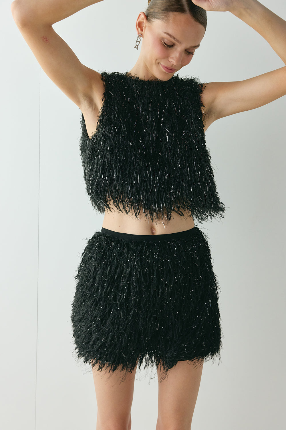 Vivia Fringe Top Black