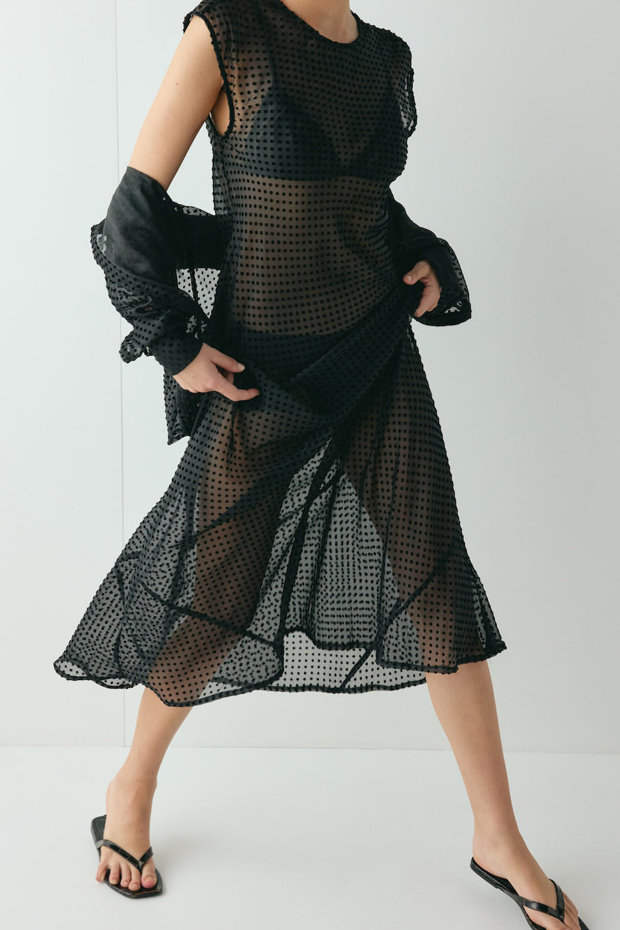 Grace Sheer Maxi Dress Black