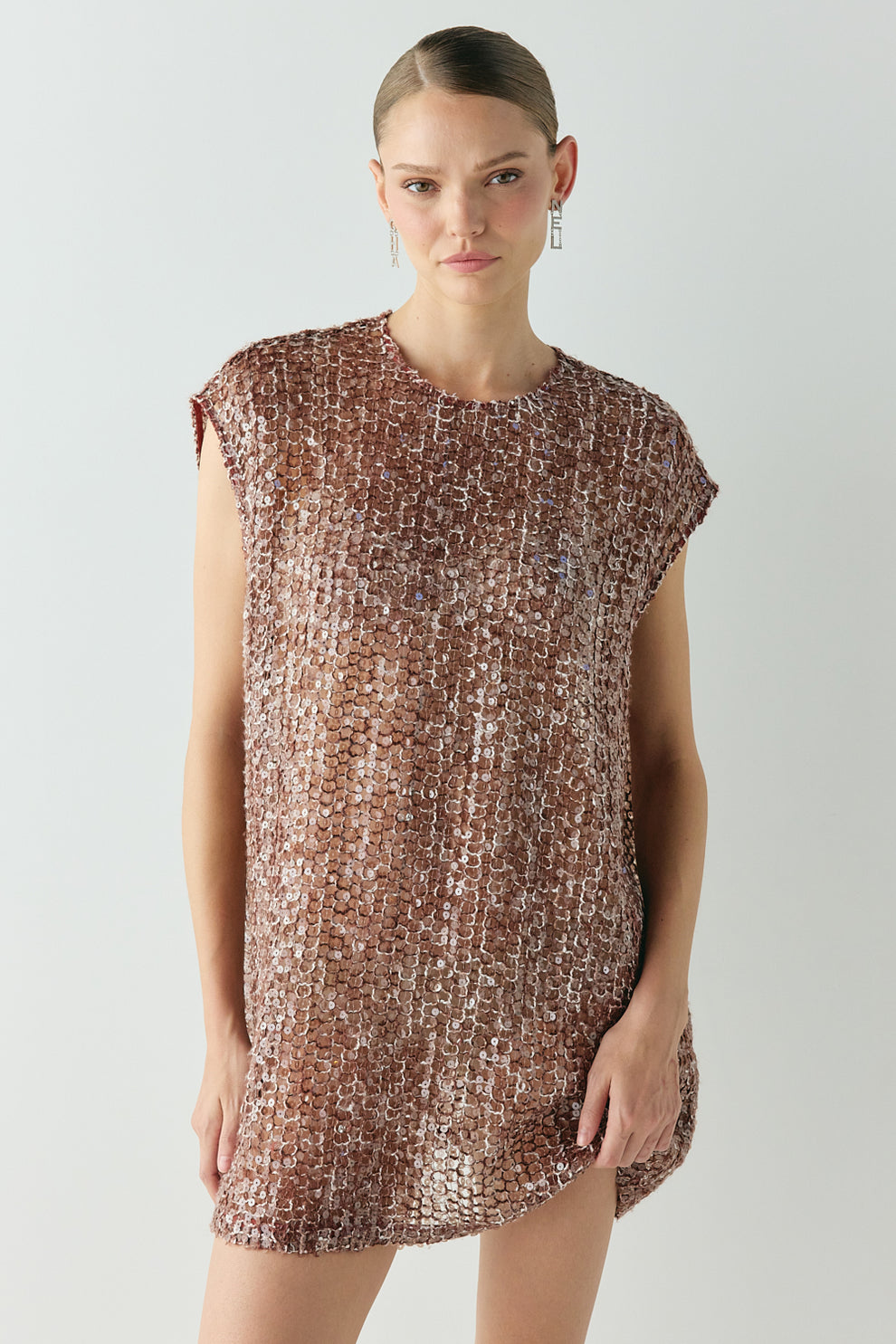VRG GRL Women's' 'Esme Sequin Mini Dress Wine 8 VRG GRL Women's' 'Esme Sequin Mini Dress Wine 8