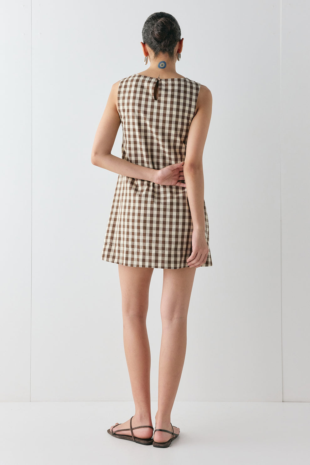 Aftersun Mini Dress Brown Check 