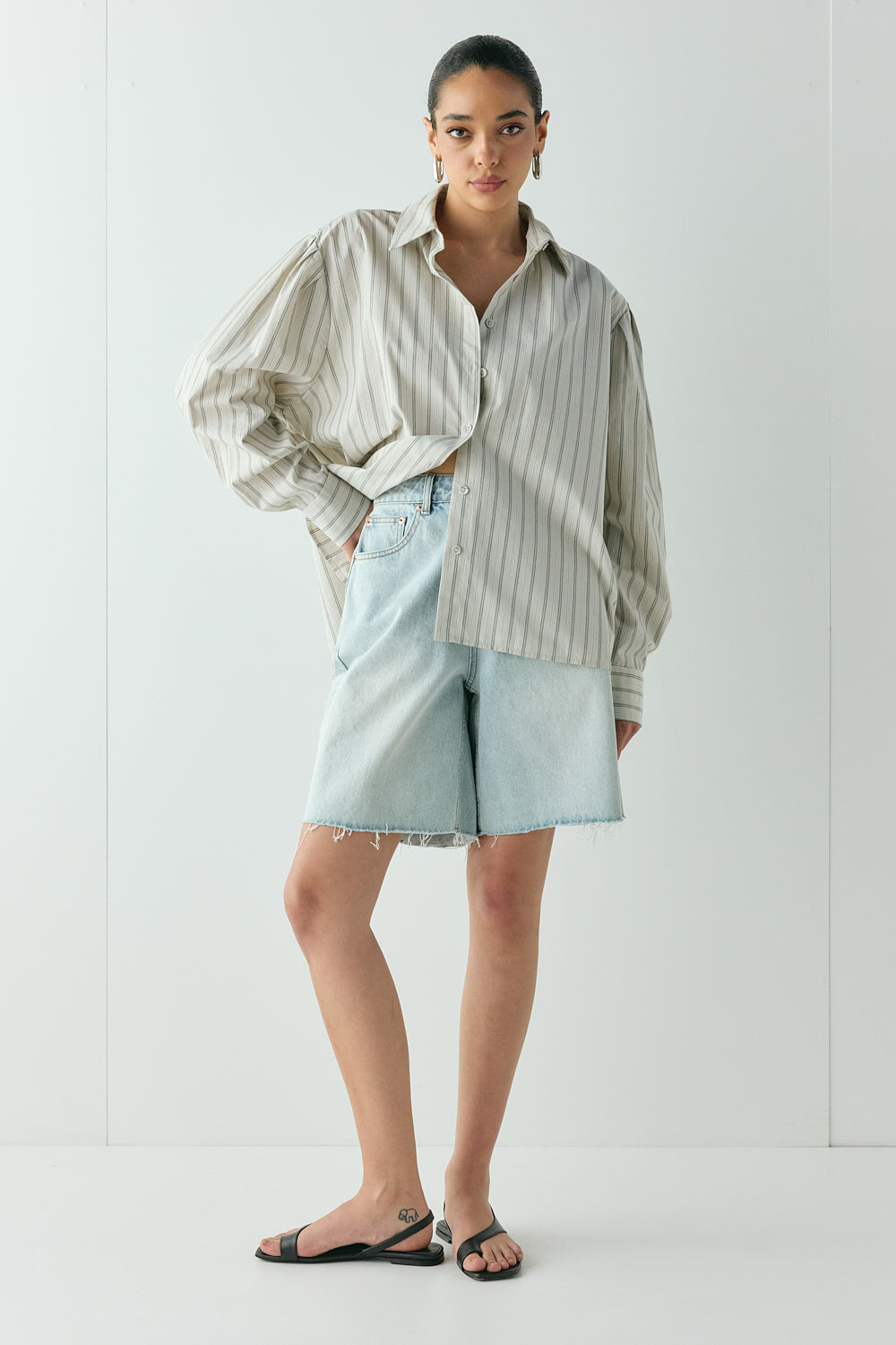 Tully Shirt Oat Stripe - size:Beatrys:AU 8 / US 4