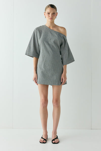 Mara Mini Dress Black Check – VRG GRL