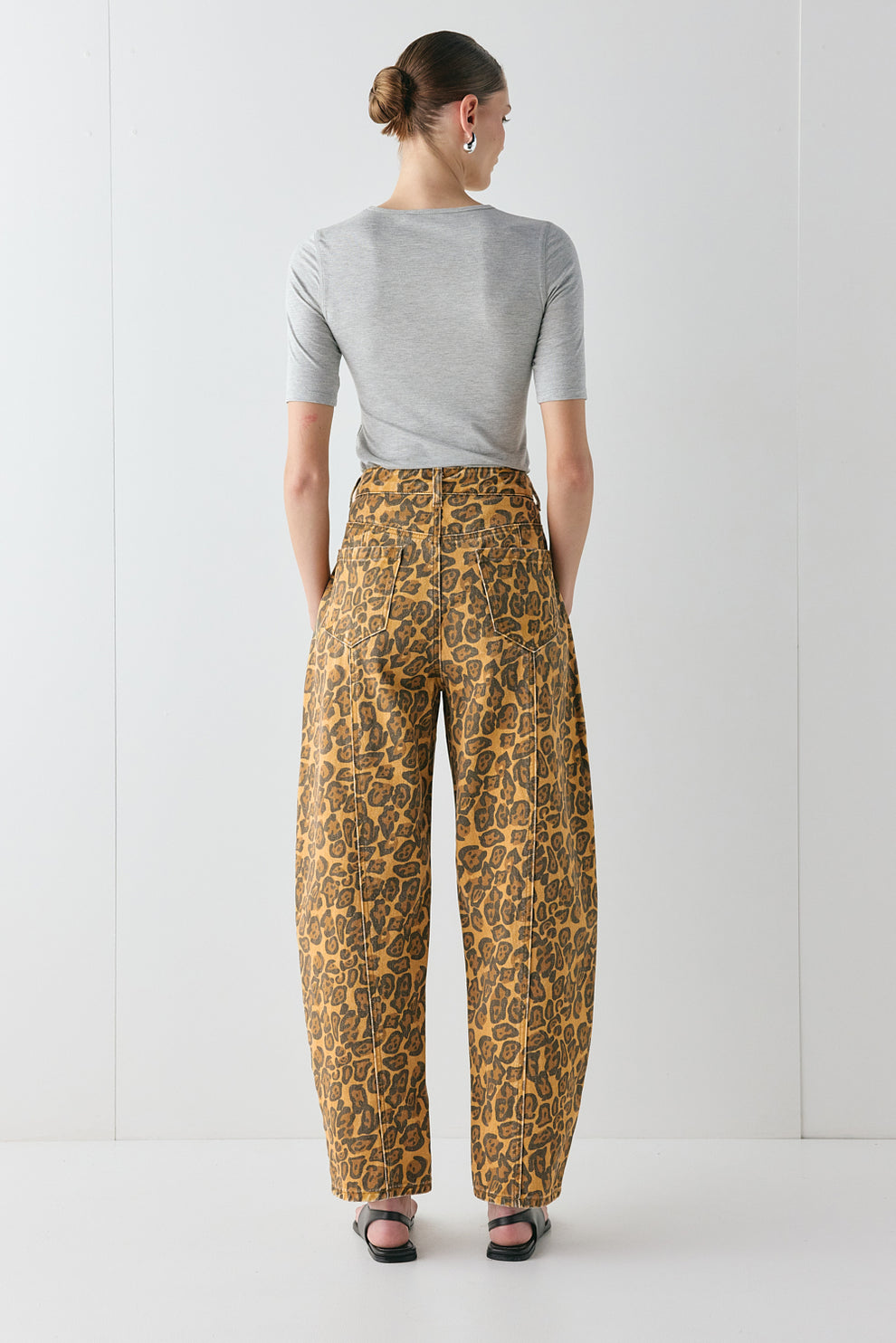 Lex Barrel Denim Jeans Leopard 