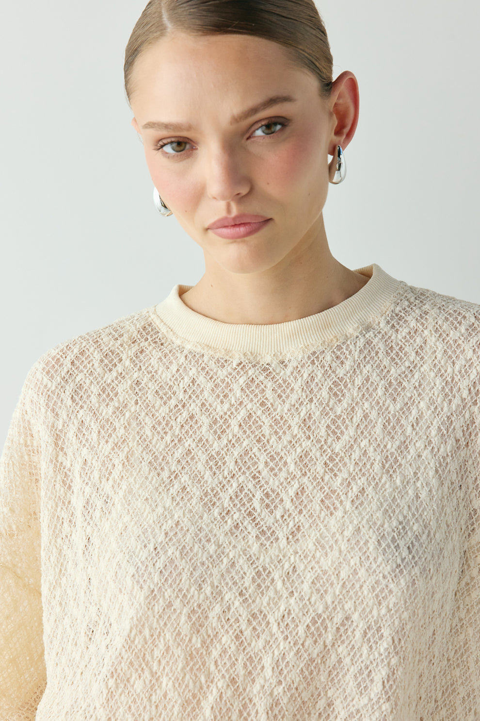 Willow Lace Tee Cream
