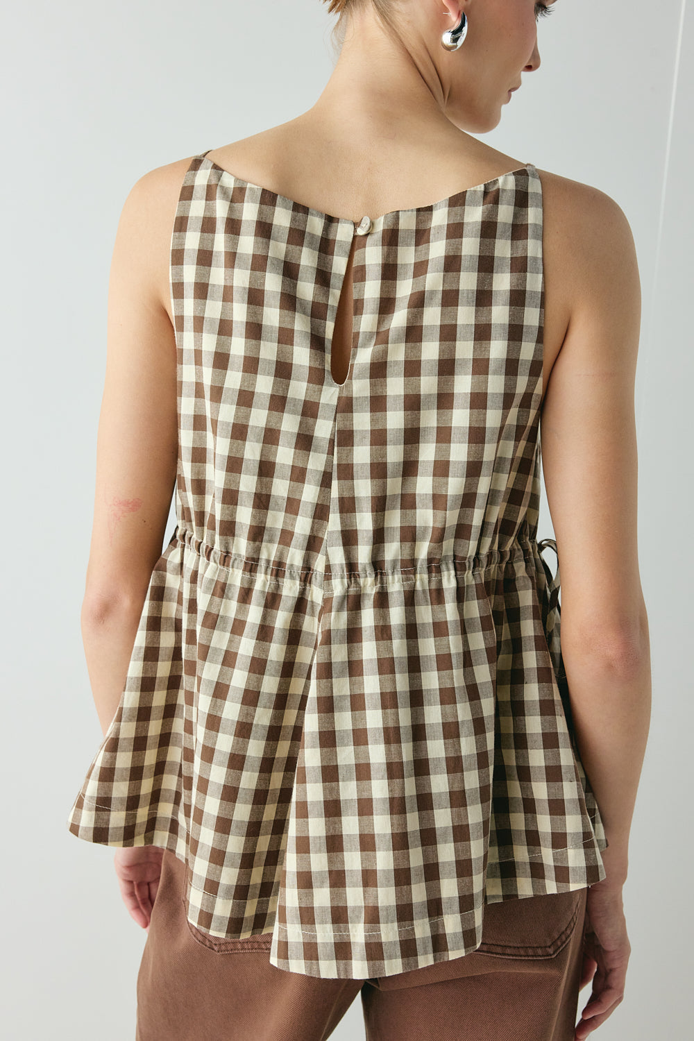 Indi Top Brown Check 