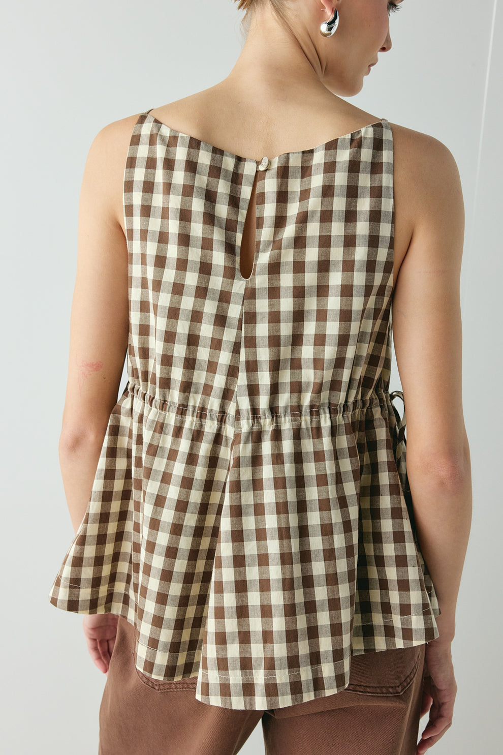 Indi Top Brown Check 