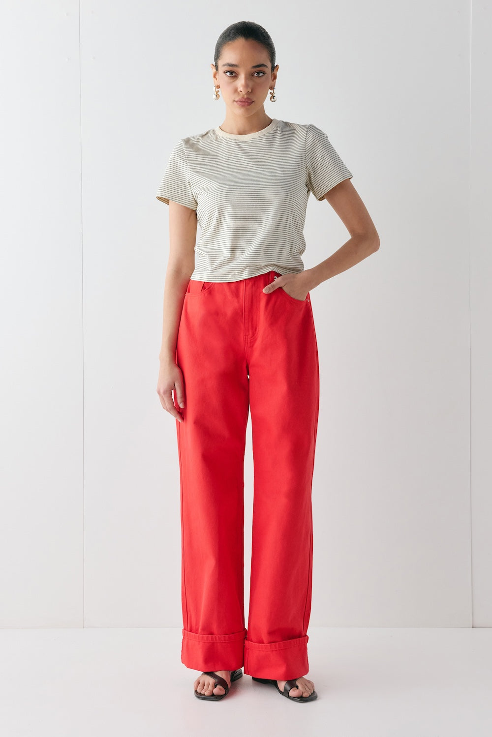 DKNY JEANS オールインワン レッド Manon Mid Rise Denim Jeans Red – VRG GRL