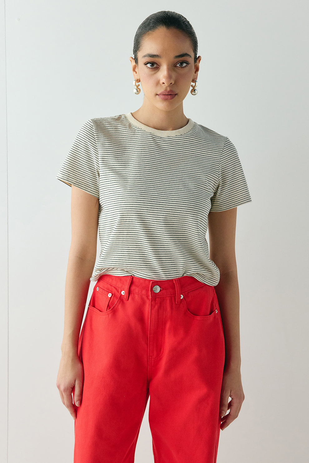 Lennox Tee Black Stripe - size:Beatrys:AU 8 / US 4