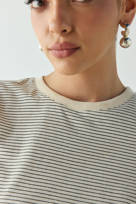 Lennox Tee Black Stripe - size:Beatrys:AU 8 / US 4