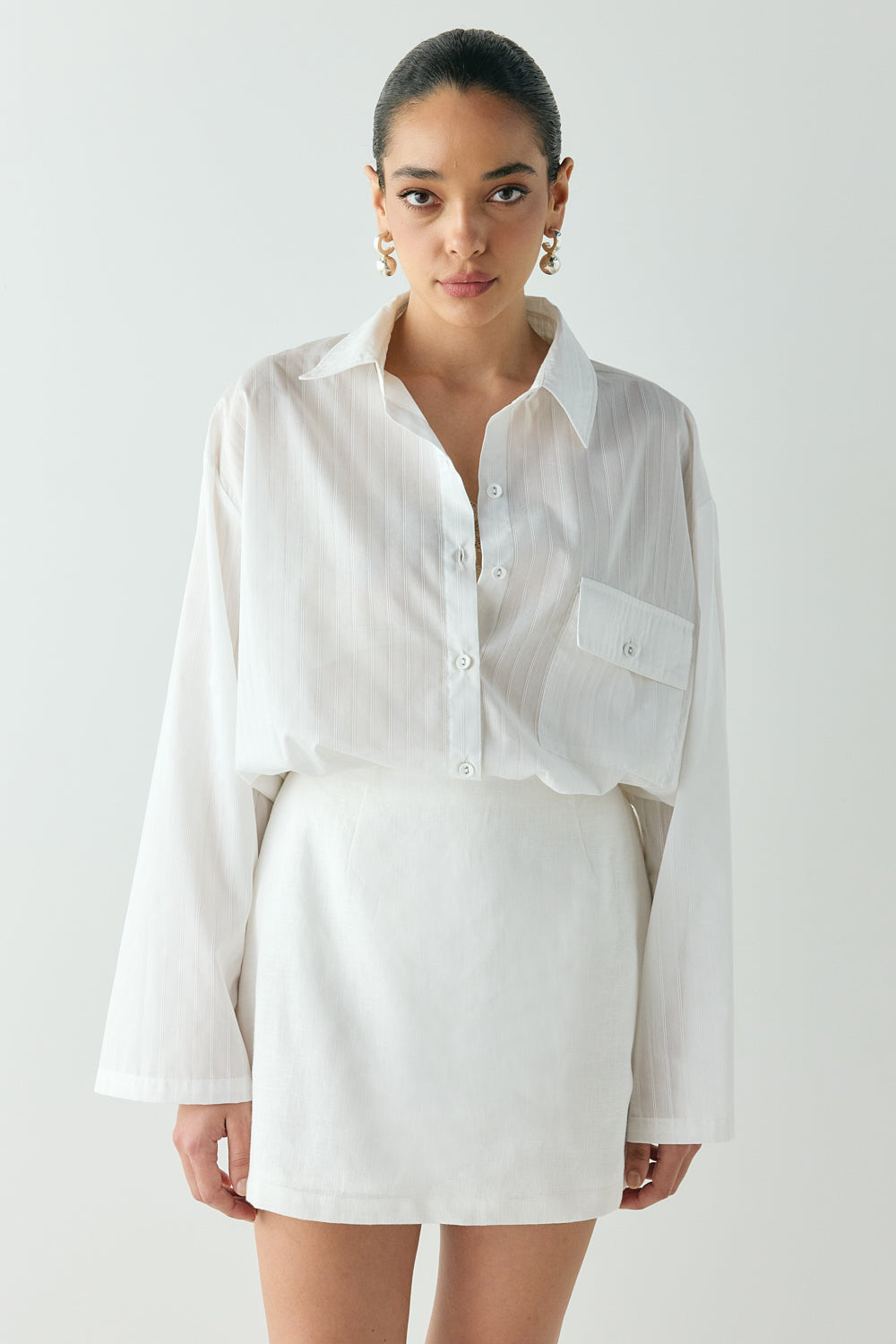 Jovi Linen Mini Skirt White