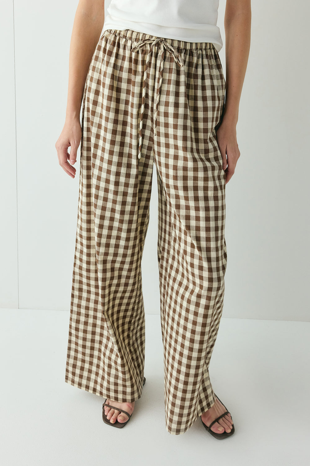 Raya Pants Brown Check – VRG GRL