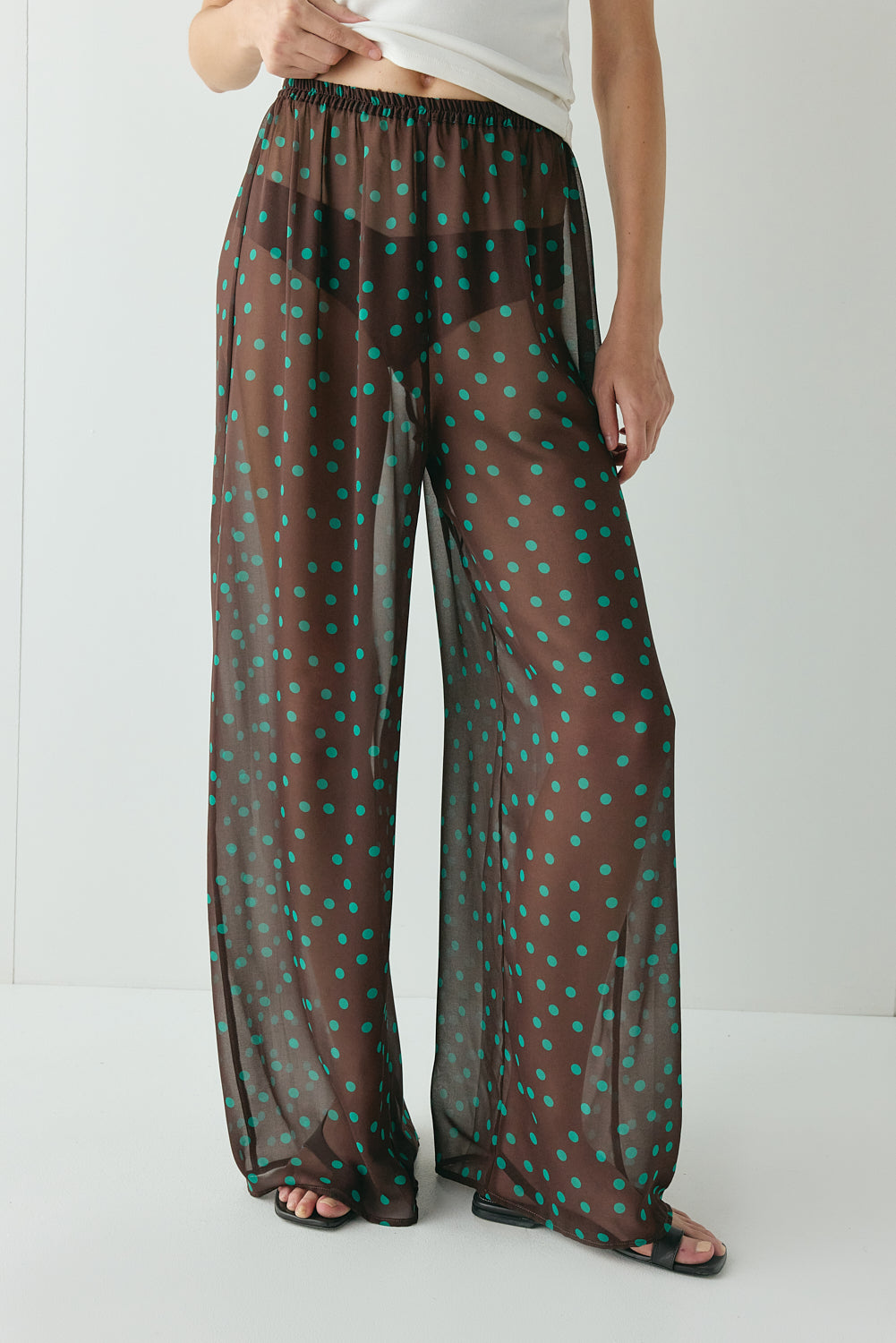 Raya Sheer Pants Polka Dot