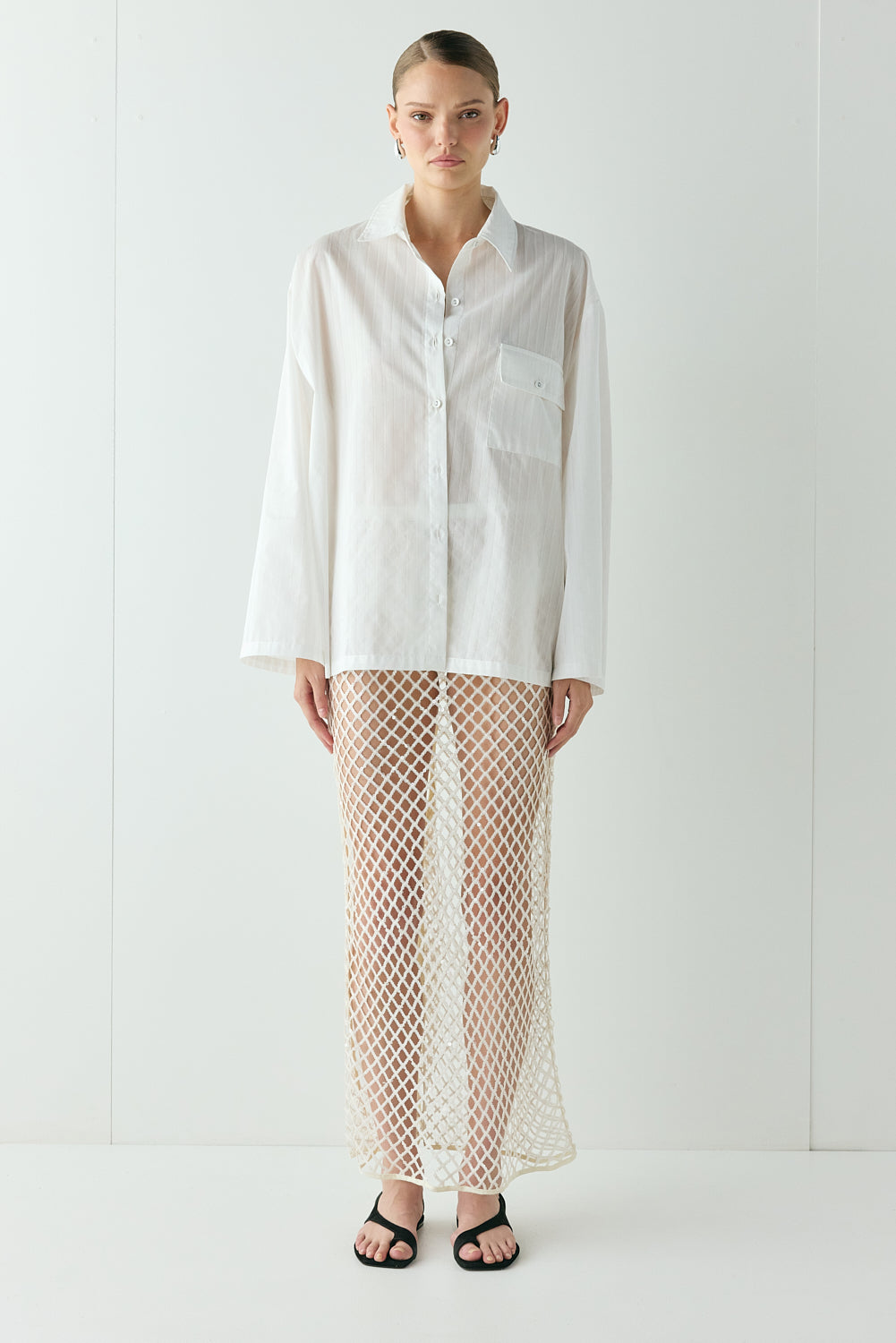 Vale Shirt White Stripe - size:Kjnara:AU 6 / US 2