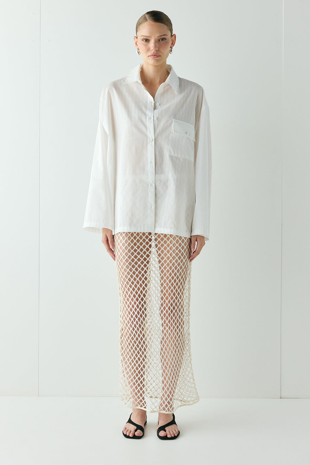 Vale Shirt White Stripe - size:Kjnara:AU 6 / US 2