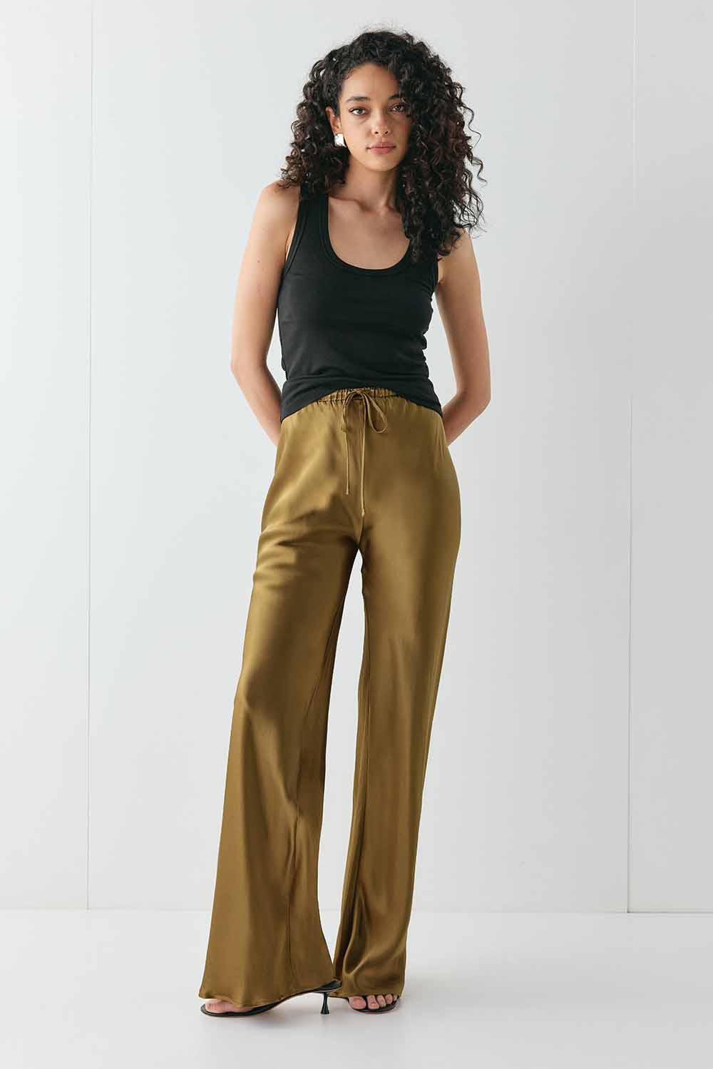 Rae Satin Pants Copper - size:Beatrys:AU 8 / US 4