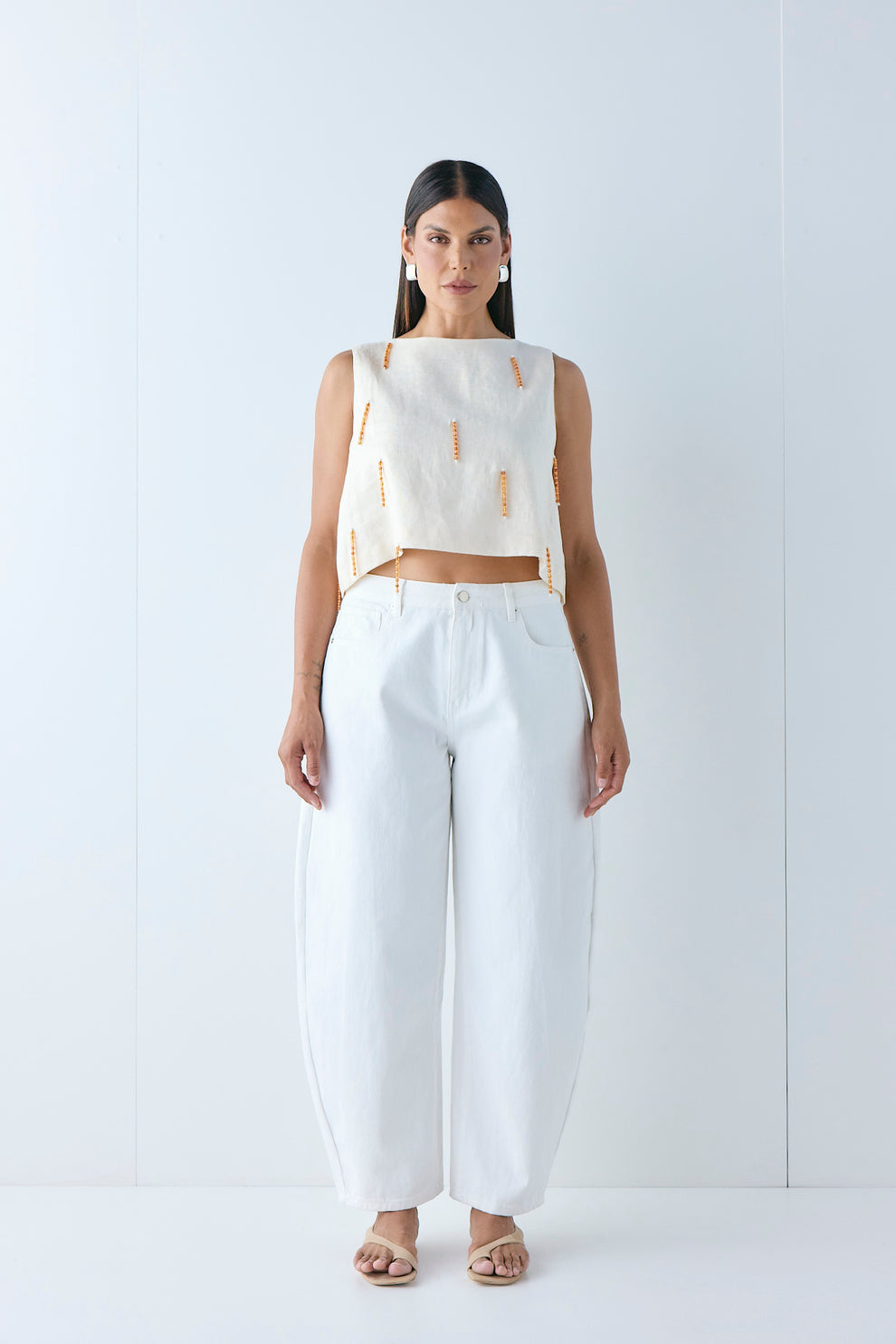 Lex Barrel Denim Jeans White - size:Pala:AU 12 / US 8