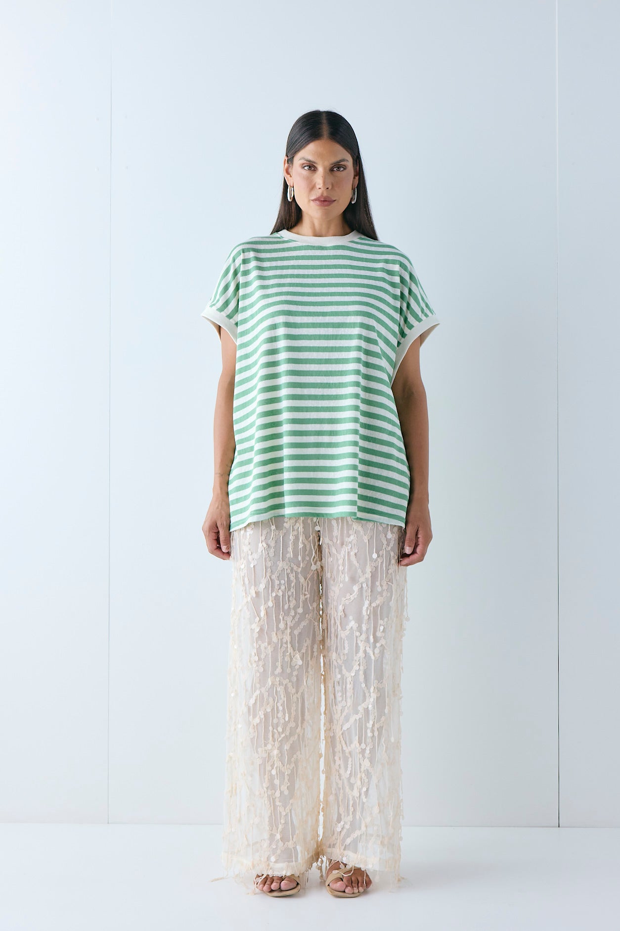 Sia Sequin Pants Cream - size:Pala:AU 12 / US 8