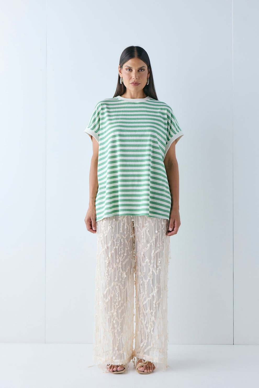 Sia Sequin Pants Cream - size:Pala:AU 12 / US 8