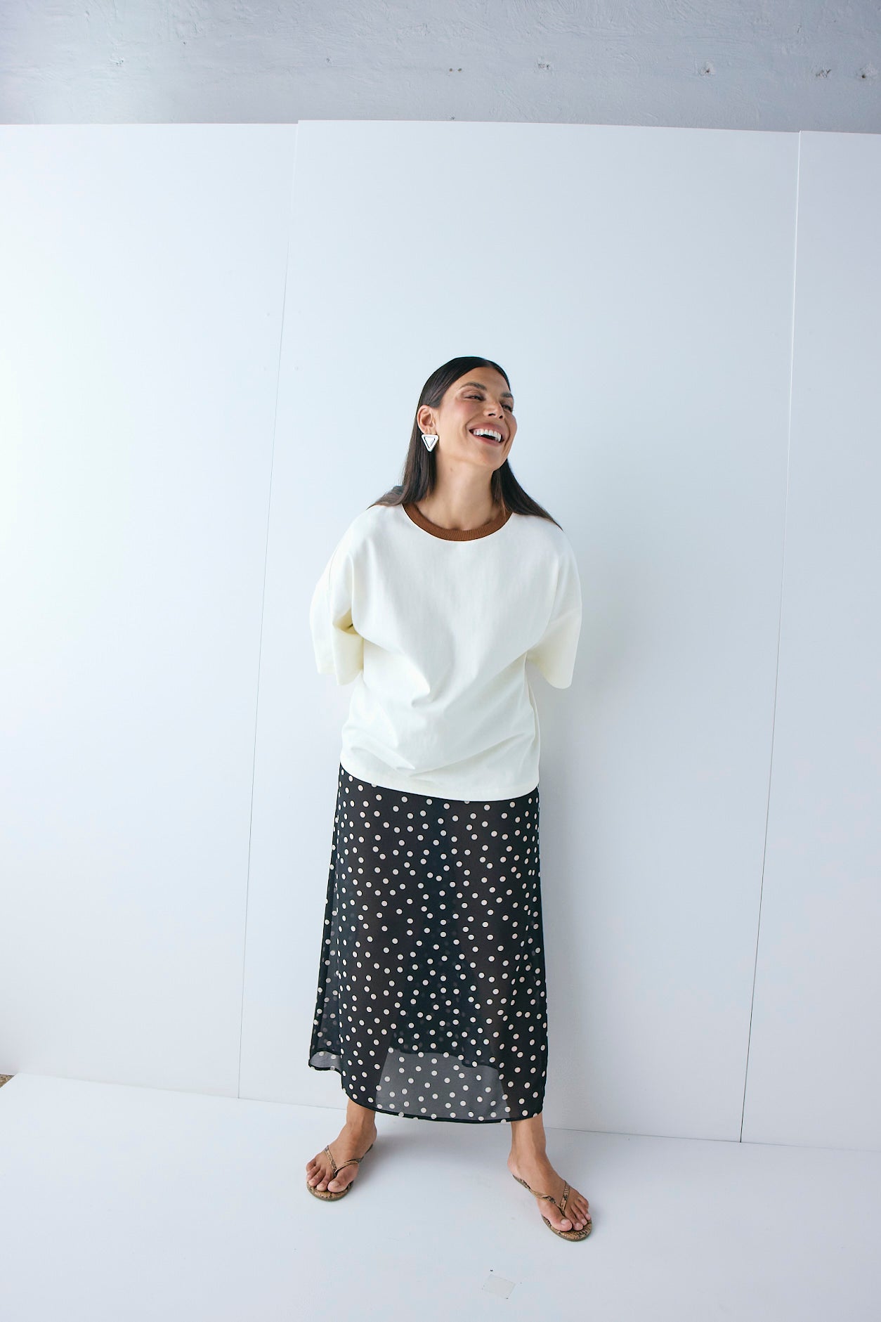 Vilma Sheer Maxi Skirt Black Polka Dot - size:Pala:AU 12 / US 8