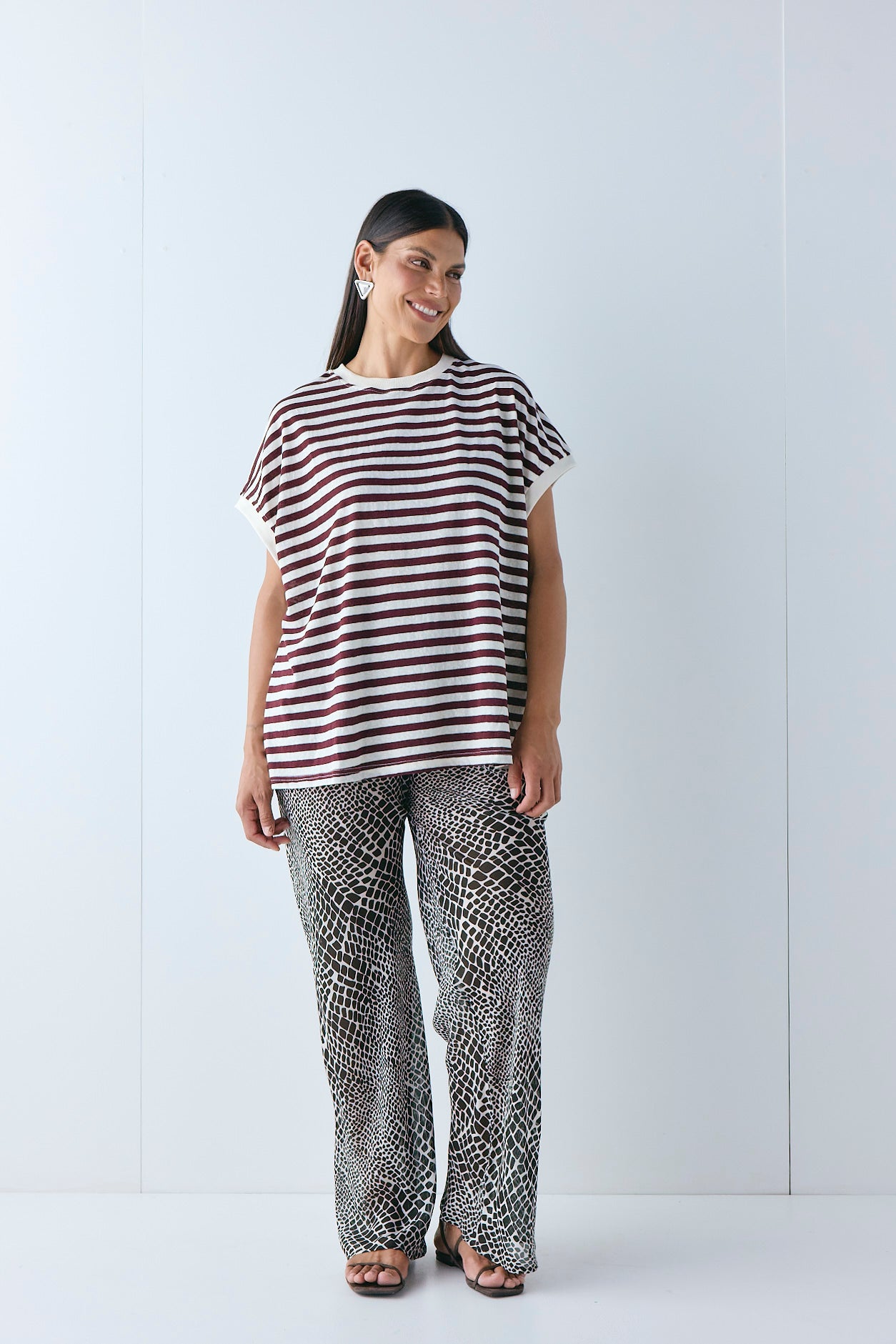 Lori Tank Wine Stripe - size:Pala:AU 12 / US 8