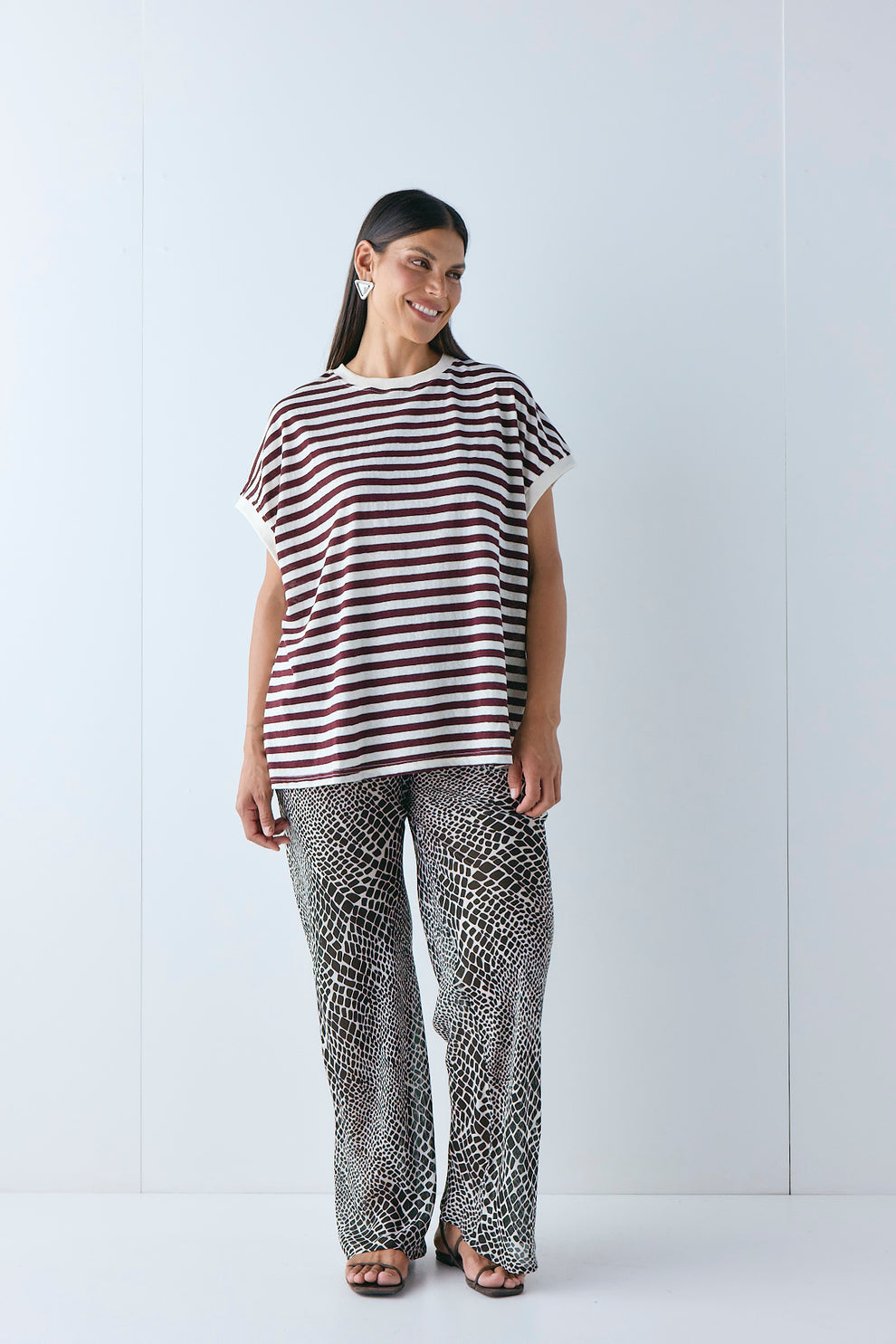 Lori Tank Wine Stripe - size:Pala:AU 12 / US 8