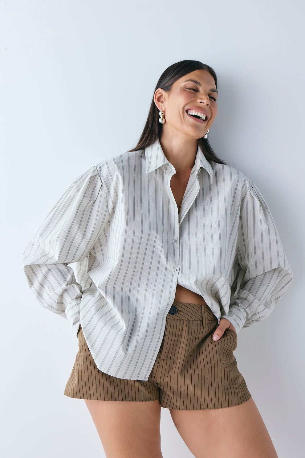 Salome Shorts Brown Stripe - size:Pala:AU 12 / US 8