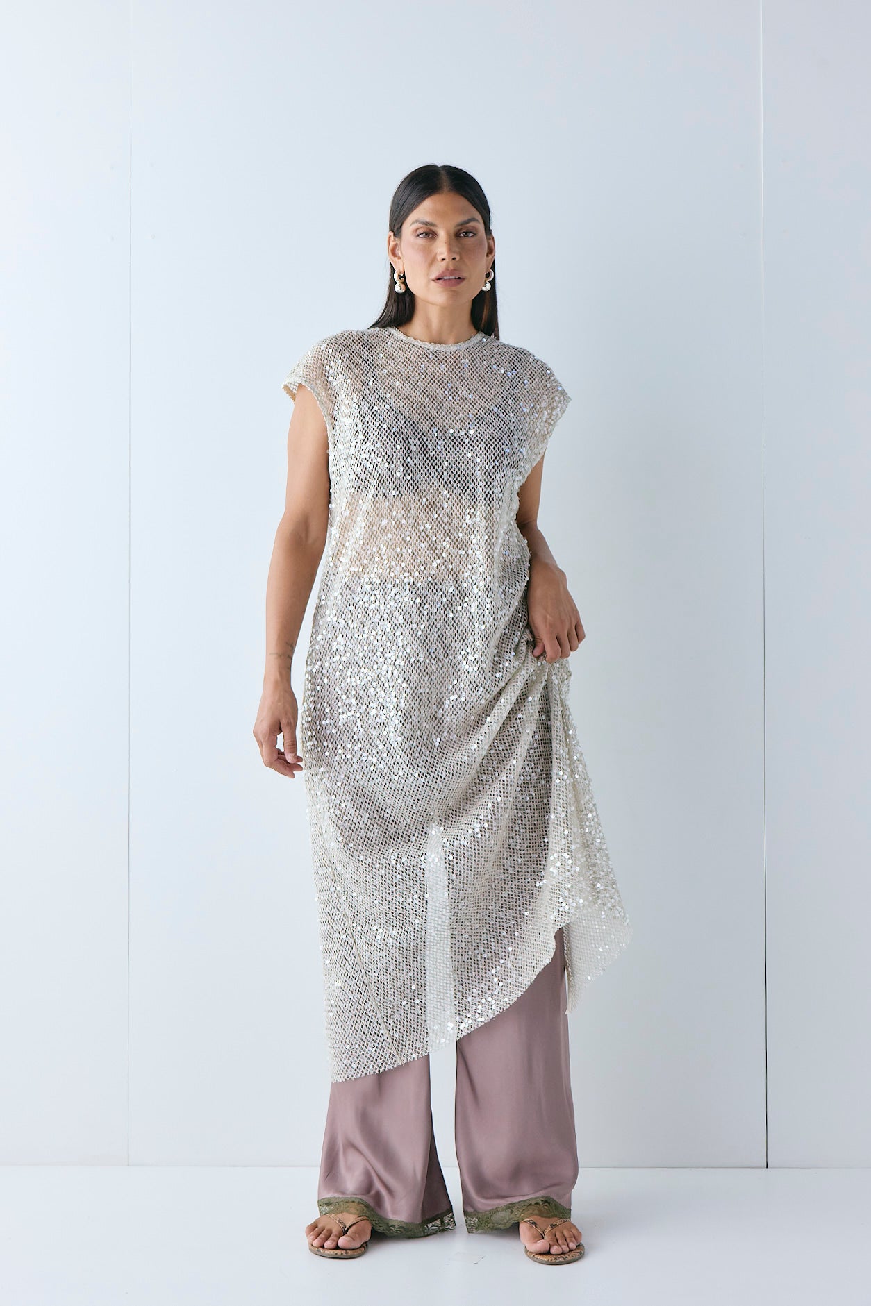 Josefin Satin Pants Mushroom - size:Pala:AU 12 / US 8