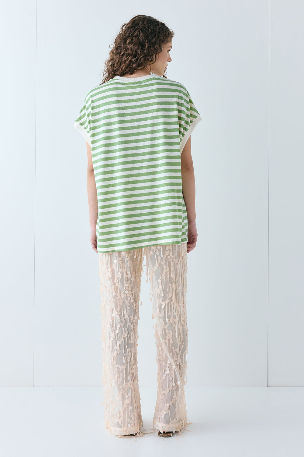 Lori Tank Green Stripe